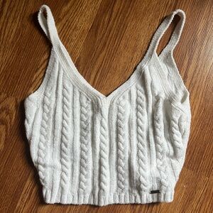 super cute white crochet hollister tank